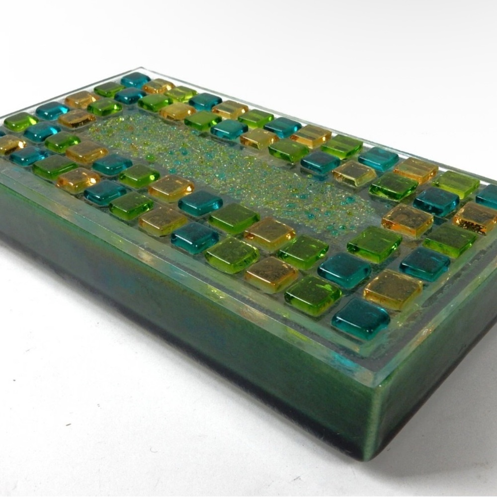 RARE Fused Glass Lidded Box Raymor Era 1960’s Excellent Condition!